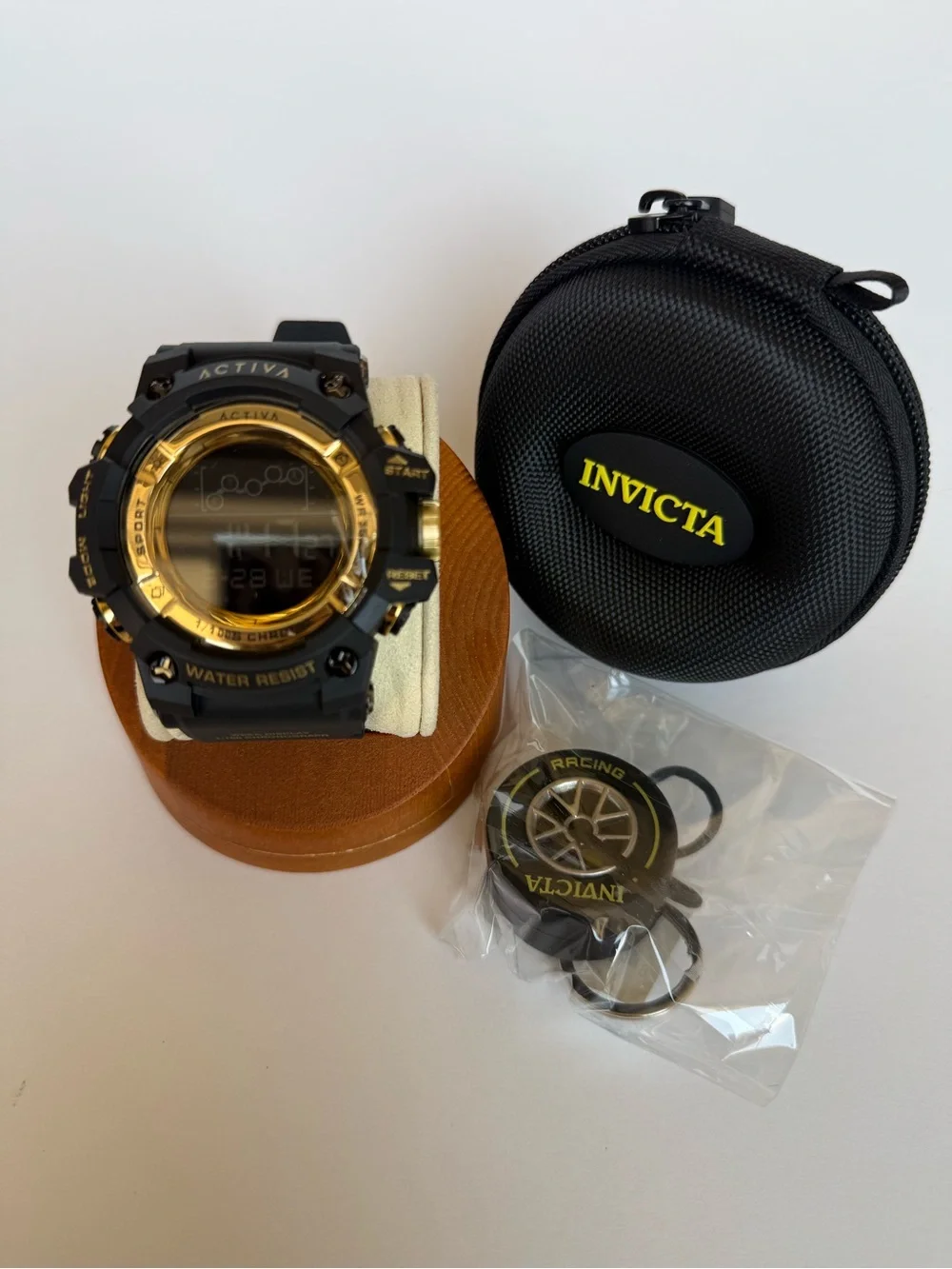 NWT Activa by Invicta Summit X Black Gold Digital Watch + Case